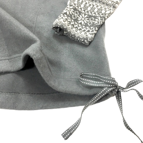 ANTHRO Saturday Sunday Fair Isle Studio Fleece Wool Pullover Lounge Sweater Gray - Picture 5 of 9